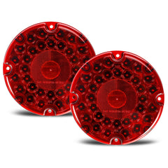 Partsam front profile 7-inch red tail light showing bright LED array and shape
