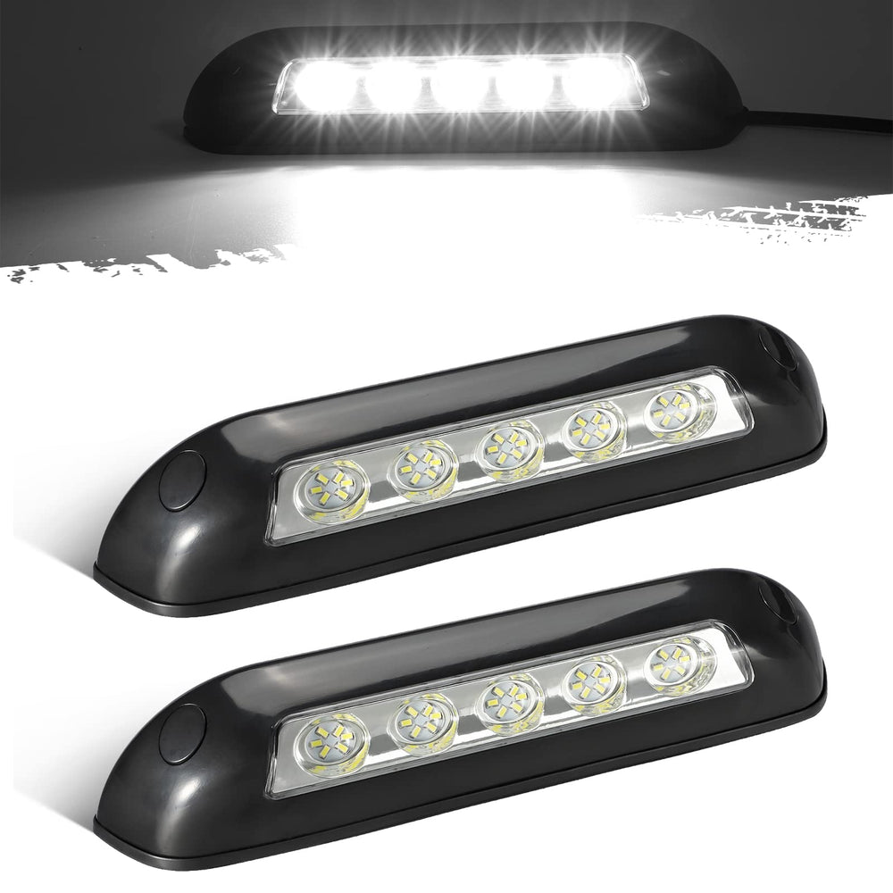 Partsam front view of 8-inch porch light pack showing compact housing and clean finish