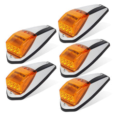 Partsam front view amber cab marker showing clear lens and bright visibility