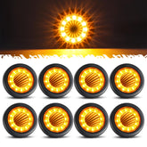 Partsam front view amber marker light showing bright visibility benefit