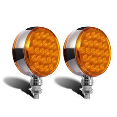 Partsam front view amber pedestal light showing bright output and visibility