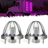 Partsam front view glass watermelon light showing bright purple illumination and improved visibility