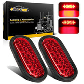 Partsam front view of oval LED tail light showing bright signal output