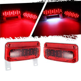 Partsam front view of rectangular LED tail light pair showing bright signaling
