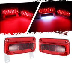 Partsam front view of rectangular LED tail light pair showing bright signaling