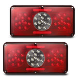 Partsam front view of rectangular tail light showing bright LEDs and clear signaling