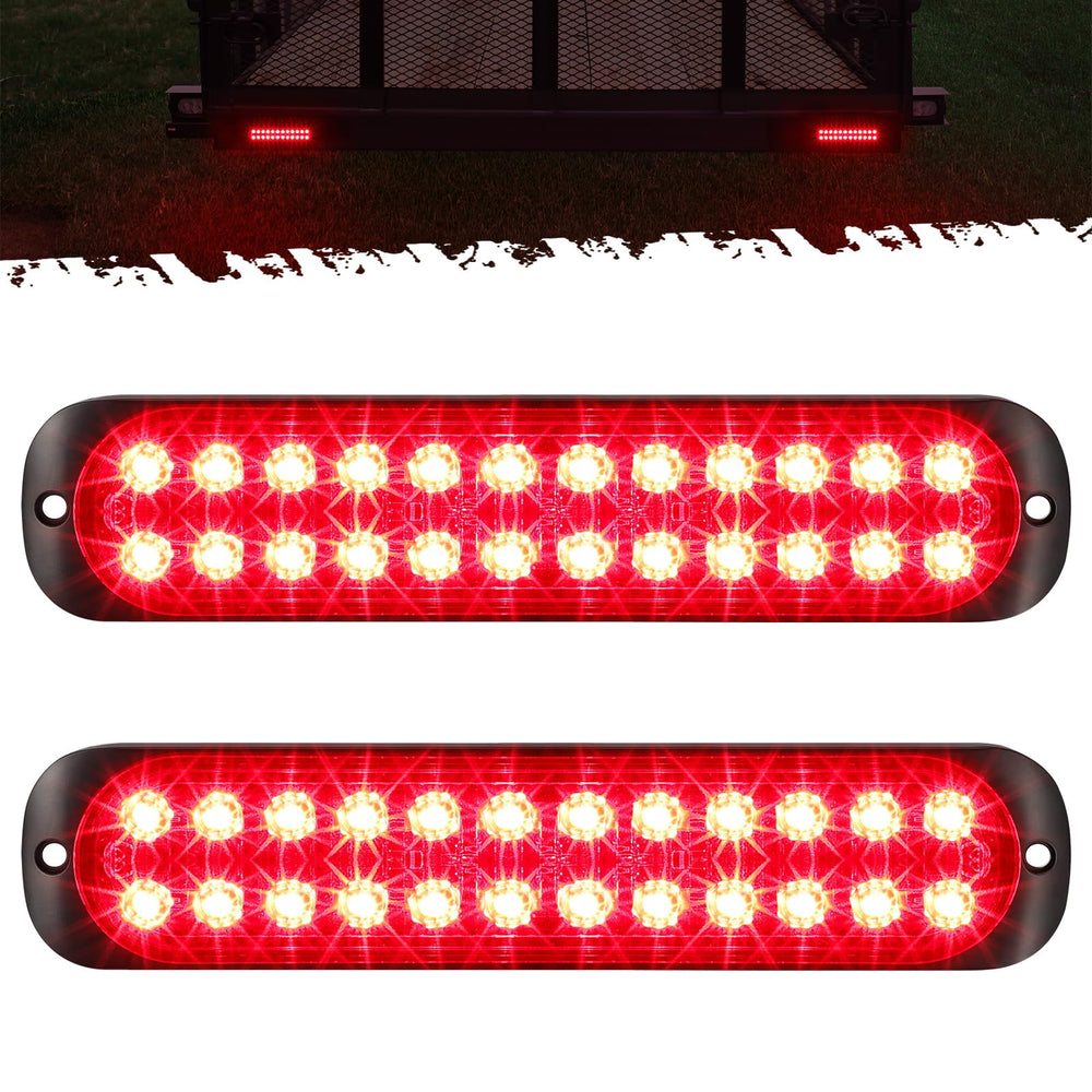 Partsam front view red LED trailer light showing bright visibility benefit