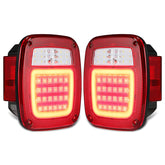 Partsam front view red lens tail light showing bright halo benefit