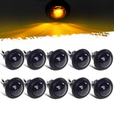 Partsam front view of amber LED marker light showing compact design and improved visibility