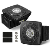 Partsam front view square LED trailer light showing clear lens and bright signals benefit visibility