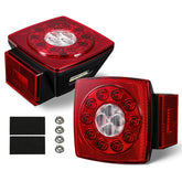 Partsam front view square LED trailer light showing bright signaling