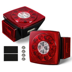 Partsam front view square LED trailer light showing bright signaling