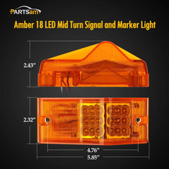 Partsam amber lights installed on trailer demonstrating clear running and turn-signal visibility