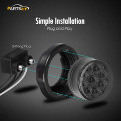 Partsam installed on trailer side demonstrating flush mount and true size scale