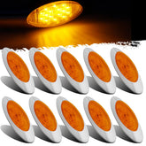 Partsam front view of oval amber marker light showing fit and visibility