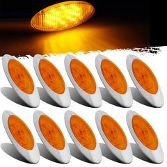 Partsam front view of oval amber marker light showing fit and visibility