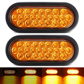 Partsam oval amber strobe front view showing bright LEDs and mounting benefit