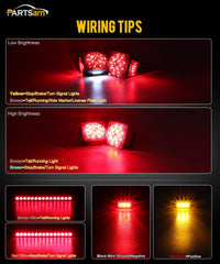 Partsam amber and red side markers grouped to improve lateral visibility