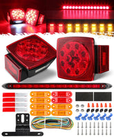 Partsam square tail light front view showing clear signals and durable build