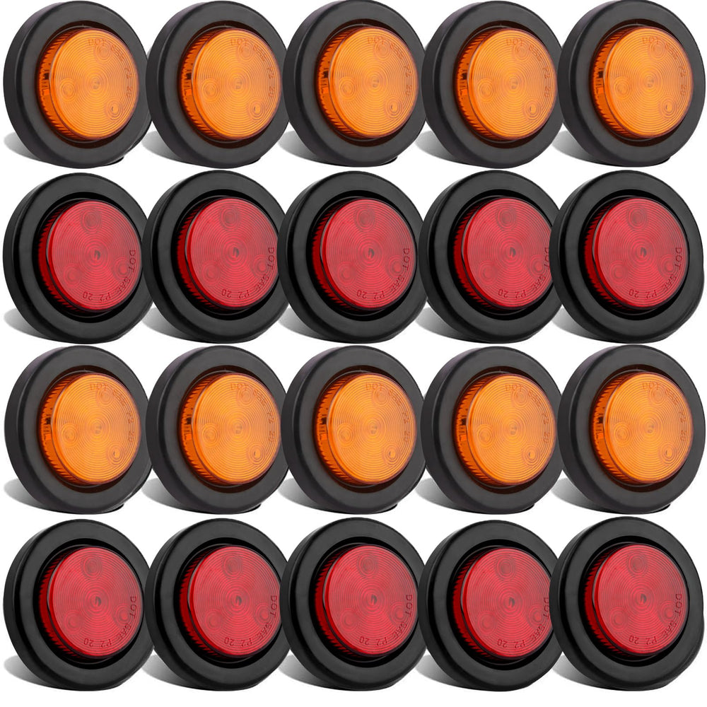 Partswcgg front view of red and amber lights showing clear visibility benefit