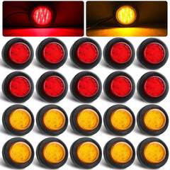 Partswcgg front view of the 20-pack red and amber marker lights showing kit value