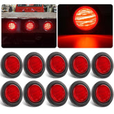 Partswcgg front view of 10 red round marker lights showing pack benefit