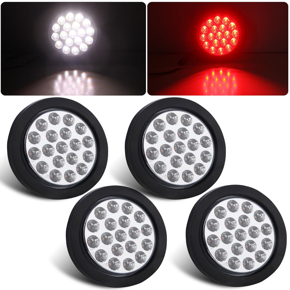 Partswcgg front view 4-inch tail light showing compact durable design and clear signaling