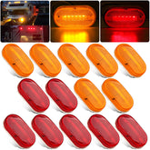 Partswcgg front view of 4-inch rectangular LED marker set showing bright colors and compact design