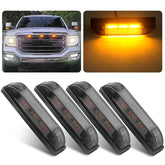 Partswcgg front view smoked amber grille lights showing sleek fit and amber glow