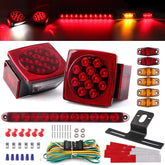 Partswcgg square tail light front view shows clear LEDs and improved visibility