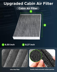 partszen cabin filter detailed shot of activated carbon layer reducing odors and airborne contaminants