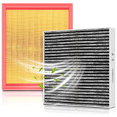 partszen front packaging of engine and cabin filter kit showing complete set and fit