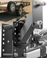 PAULINN front view of mount securing spare tire, showing stability benefit