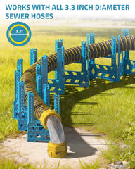 PAULINN sewer hose fixed with rubber bands offering secure hold during waste transfer