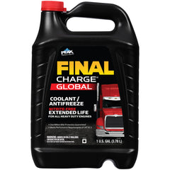 PEAK front label on one‑gallon bottle showing product identity and benefits