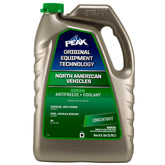 PEAK front label showing green concentrate and product identity, helps buyers confirm correct coolant