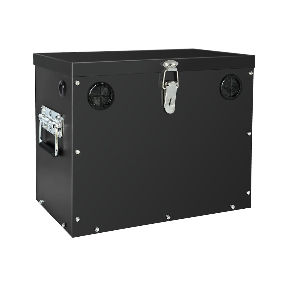 peastorm Group 27 battery box front view showing secure enclosure and finish
