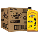 Pennzoil 5W-30 front packaging showing label and benefits