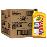 Pennzoil Platinum front packaging showing product and benefits