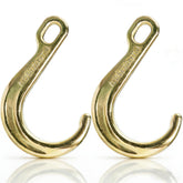 Peohud front view of two 8-inch J-hooks showing size and build, easy identification benefit