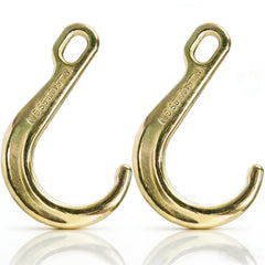 Peohud front view of two 8-inch J-hooks showing size and build, easy identification benefit