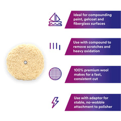 Perfect-It 3M pad mounted on rotary buffer removing scratches with controlled action