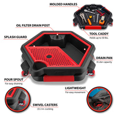 Performance Tool W4074 top-down view showing pan nesting inside caddy for compact storage
