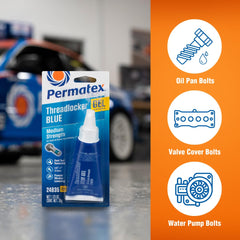 Permatex 35 g tube size comparison next to ruler showing compact, workshop-friendly benefit