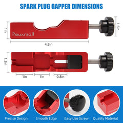 Peuxmall tool being used on a motorcycle spark plug to quickly set correct gap