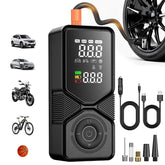 PEVALON front view showing compact inflator and carry-ready design for roadside convenience