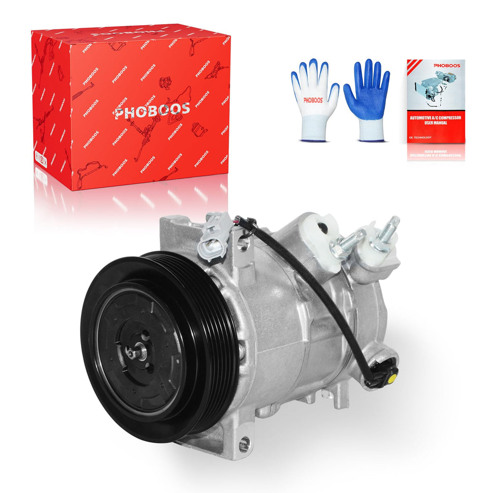PHOBOOS front view compressor with clutch showing correct alignment benefit