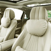 Phxoinu front view of suede headrest showing shape and comfort