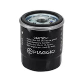 Piaggio Vespa OEM oil filter front packaging showing part number and fitment benefits