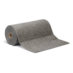 PIG absorbent mat roll front view showing dimensions and gray color for quick selection